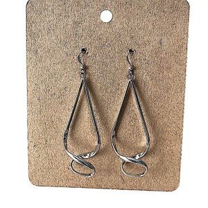 Chico’s Silver Tone Drop Twist Wire Earrings